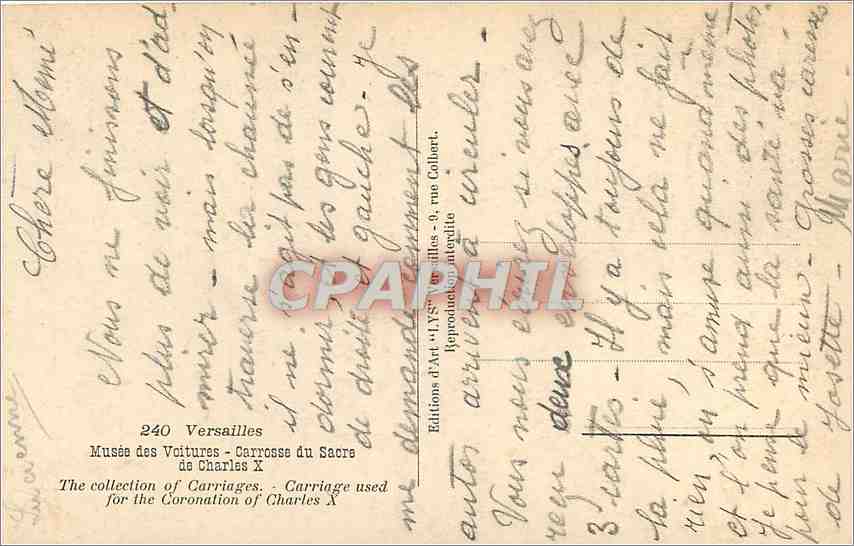 CPA Versailles Musee des voitures — Verso