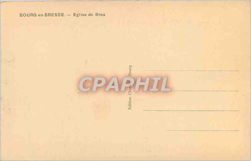 CPA BOURG en BRESSE - Eglise de Brou — Verso