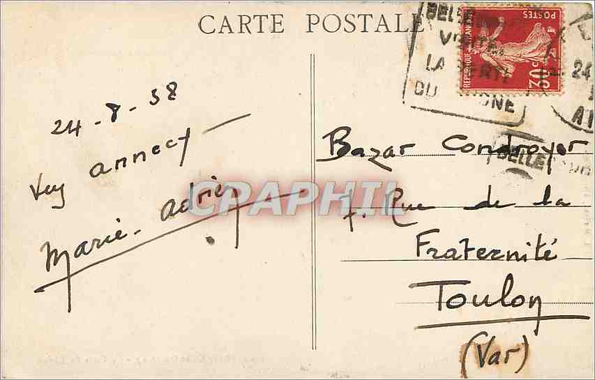 CPA BELLEGARDE (Ain) La perte du Rhone — Rückseite