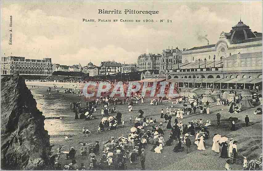 Biarritz Pittoresque — Place, Palais et Casino en 1905 — Édition A. Simons N° 24