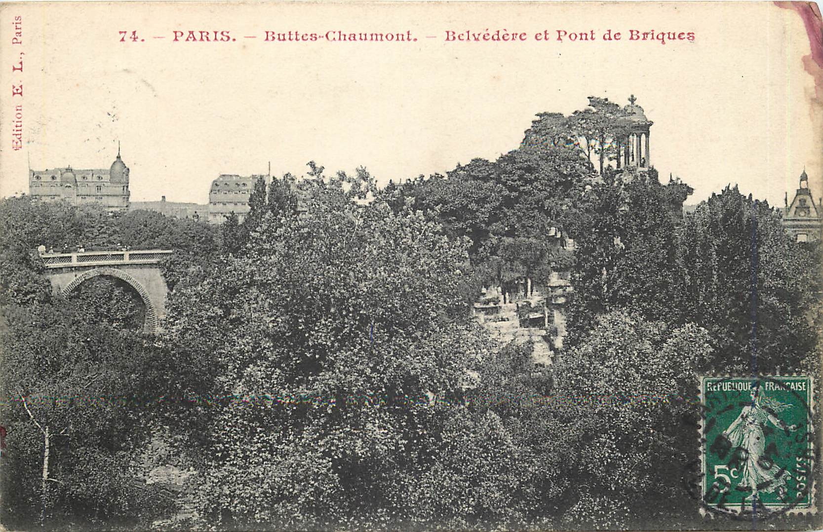 CPA PARIS Le Belvedere et Pont de Briques