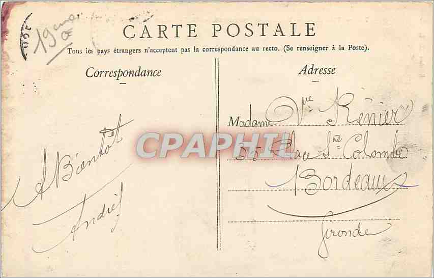CPA PARIS Le Belvedere et Pont de Briques — Rückseite