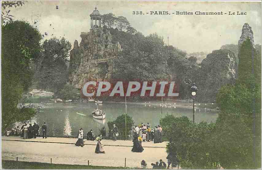 CPA PARIS  Buttes-Chaumont Le lac 