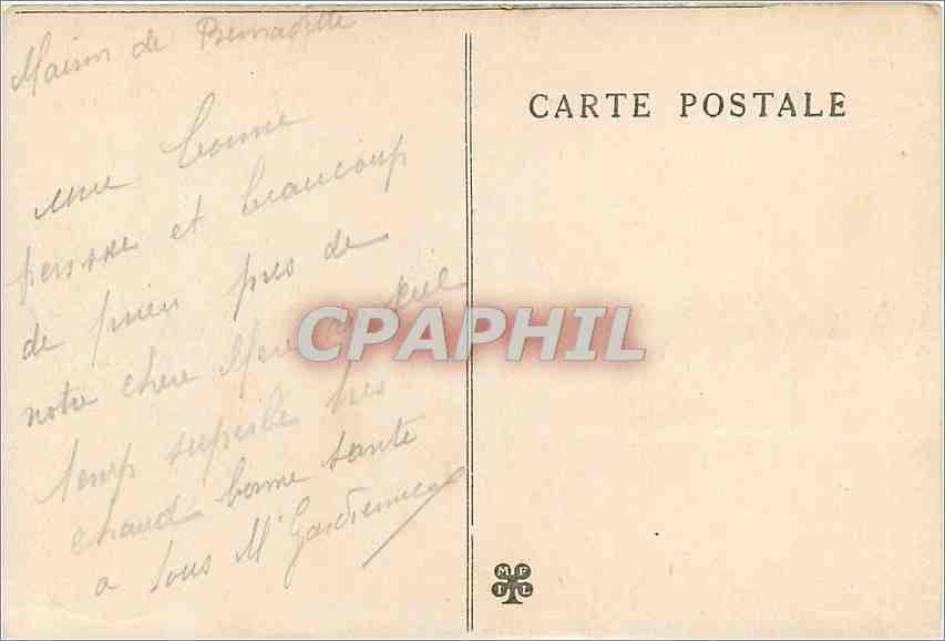 CPA Bernadette — Rückseite