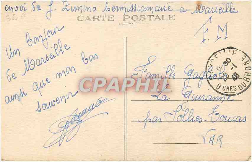 CPA Marseille_Notr-Dame de la Garde et le Château d'If  — Rückseite
