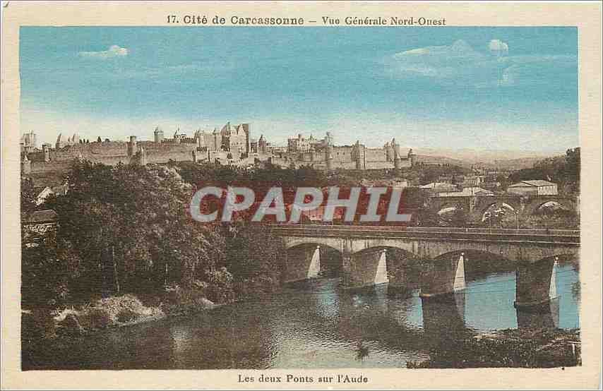 CPA Les deux Ponts sur l'Aude Carcassonne