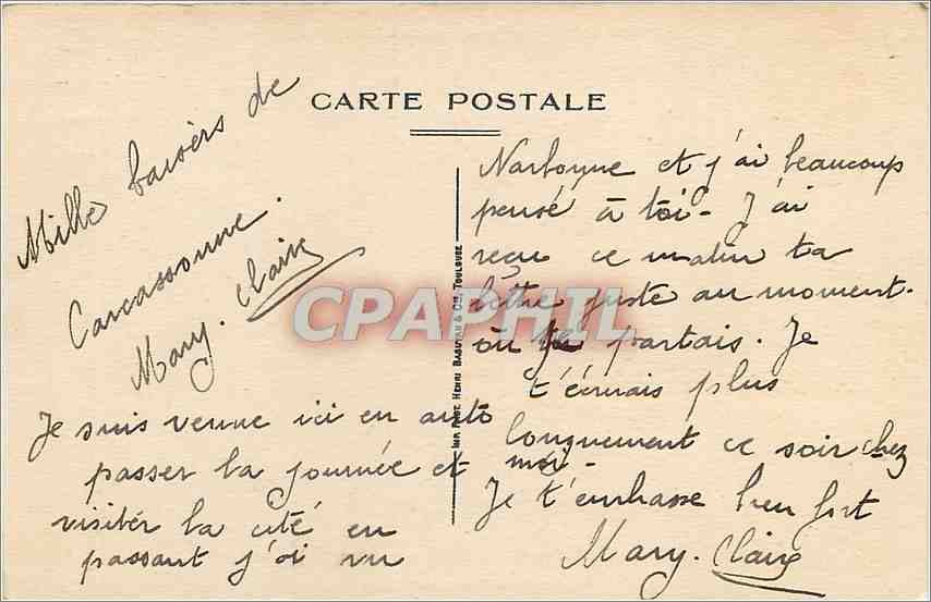 CPA Les deux Ponts sur l'Aude Carcassonne — Rückseite