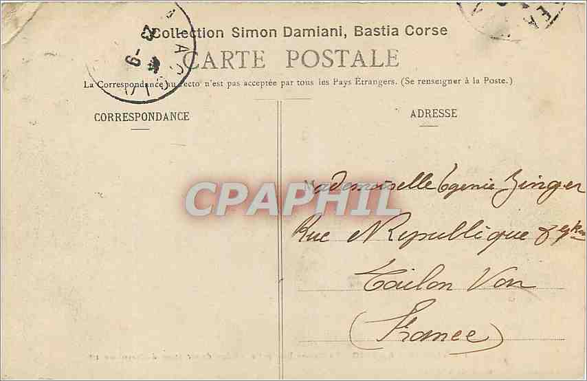 CPA CORSE.- AJACCIO La Maison Bonaparte Salon de Reception de Napoleon 1er — Back