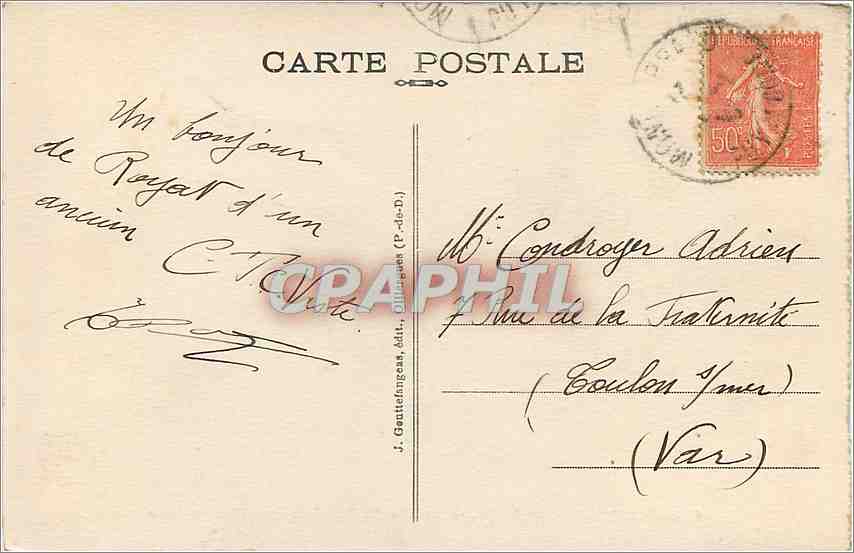 CPA ROYAT - Vieille Eglise fortifiee — Rückseite