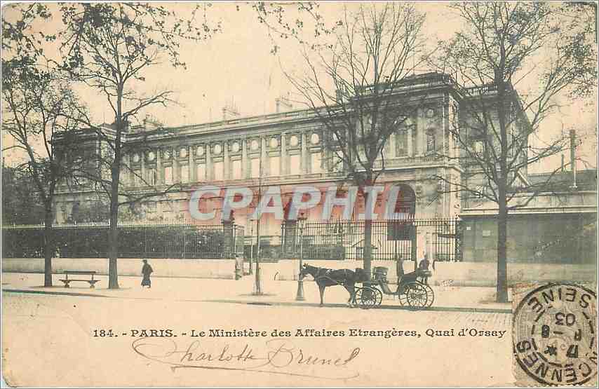 CPA PARIS   Le Ministère des Affaires Etrangères Quia d'Orsay