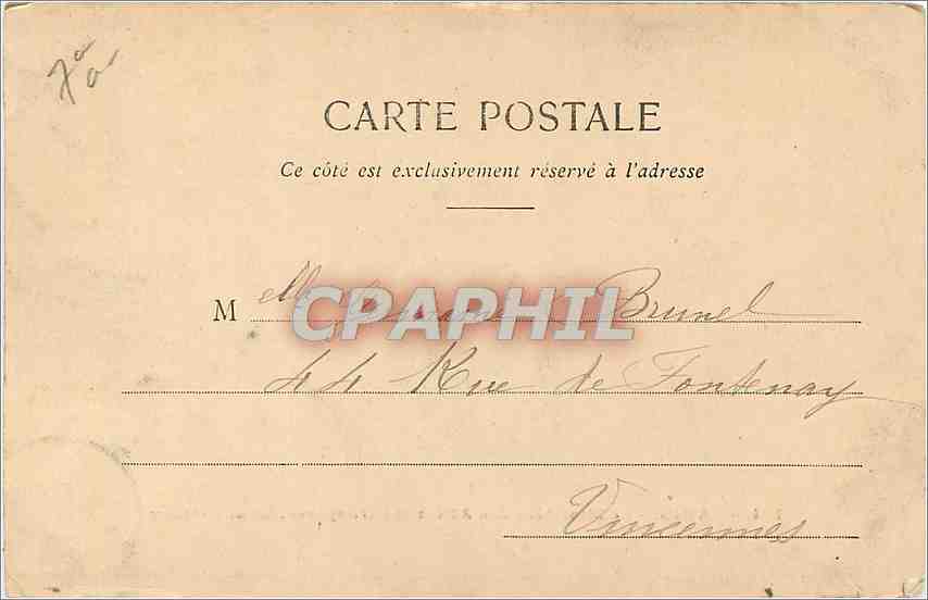 CPA PARIS   Le Ministère des Affaires Etrangères Quia d'Orsay — Rückseite