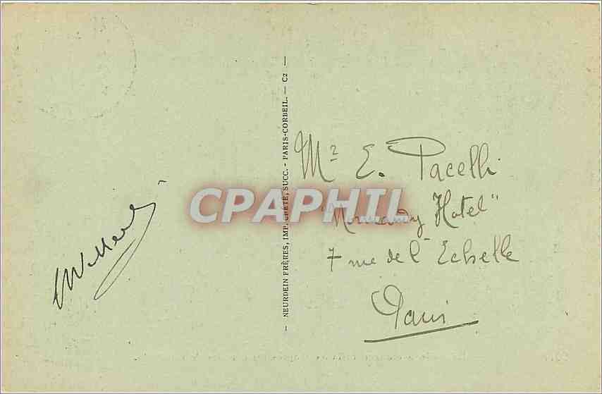 CPA La Salle à manger installée d'après les données de Gambetta — Verso