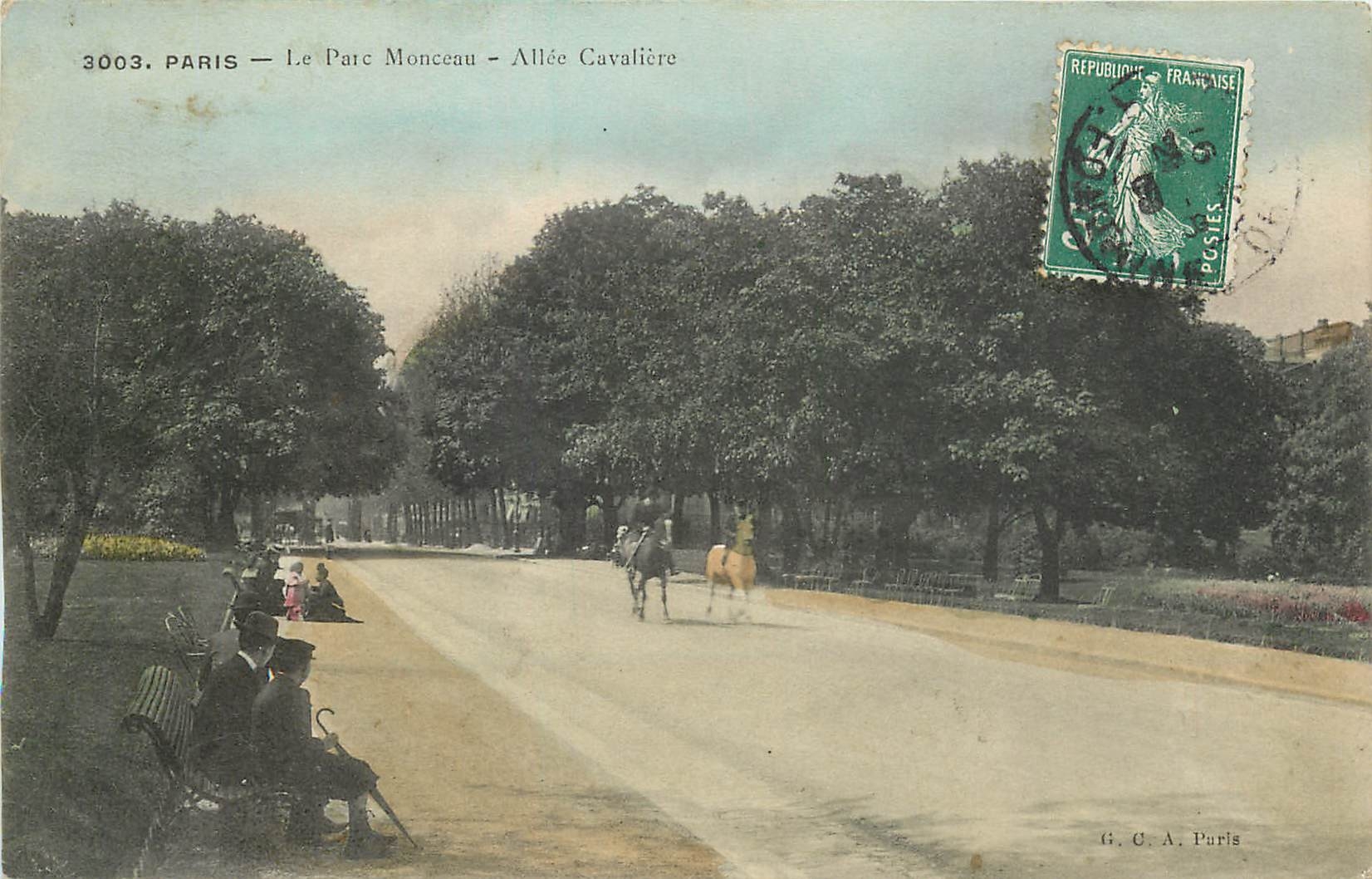 CPA PARIS Le parc Monceau Allee cavaliere