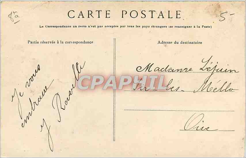 CPA PARIS Le parc Monceau Allee cavaliere — Rückseite
