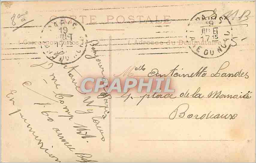 CPA PARIS Rue Royale - La Madeleine — Verso