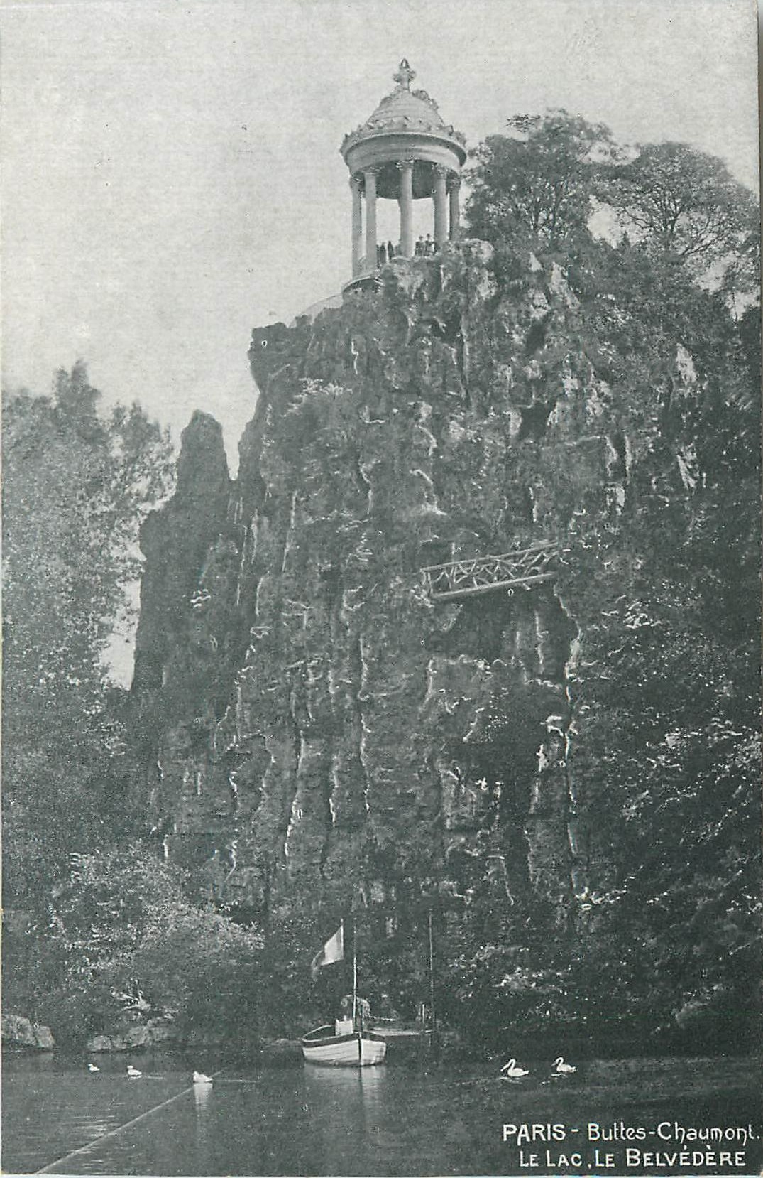 CPA PARIS -Buttes - Chaumont Le Lac Le Belvedere
