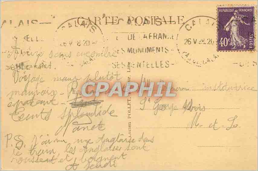 CPA CALAIS - Les Six Bourgeois de Calais — Rückseite