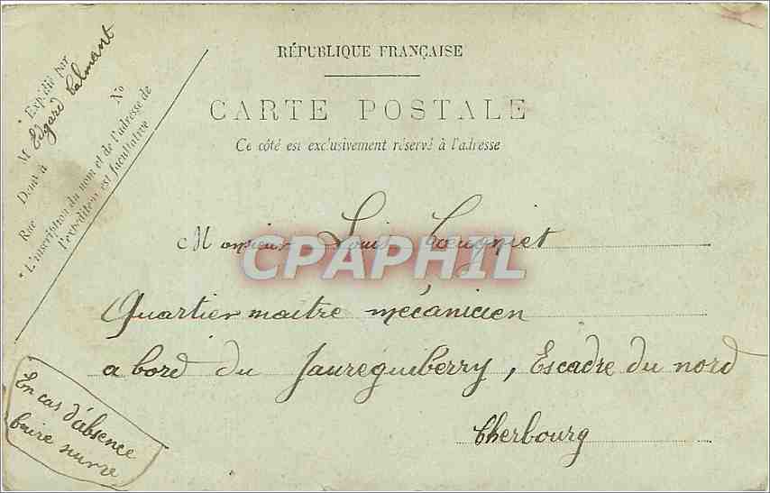 CPA CALAIS La Gare Maritime Bateau — Rückseite