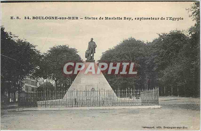 Boulogne-sur-Mer — Statue de Mariette Bey, explorateur de l'Égypte — Éditeur Stevenard