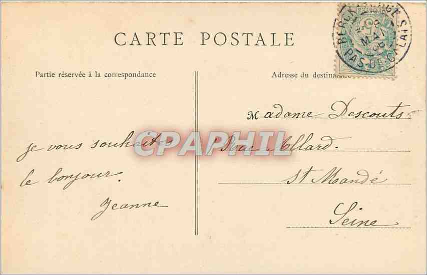 CPA Berk-Plage - La Plage et les Villas — Rückseite