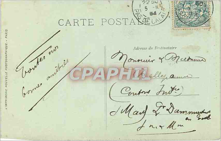 CPA ARRAS Le Beffroi de l'Hotel de Ville — Rückseite