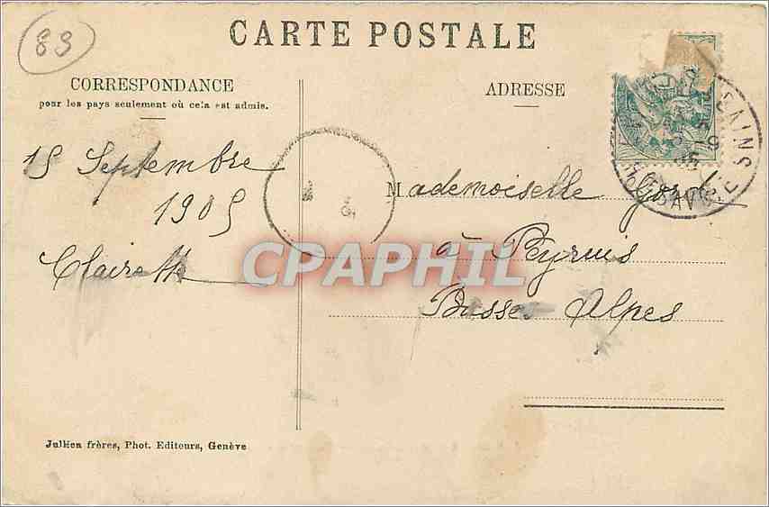 CPA Evian -les Bains — Verso
