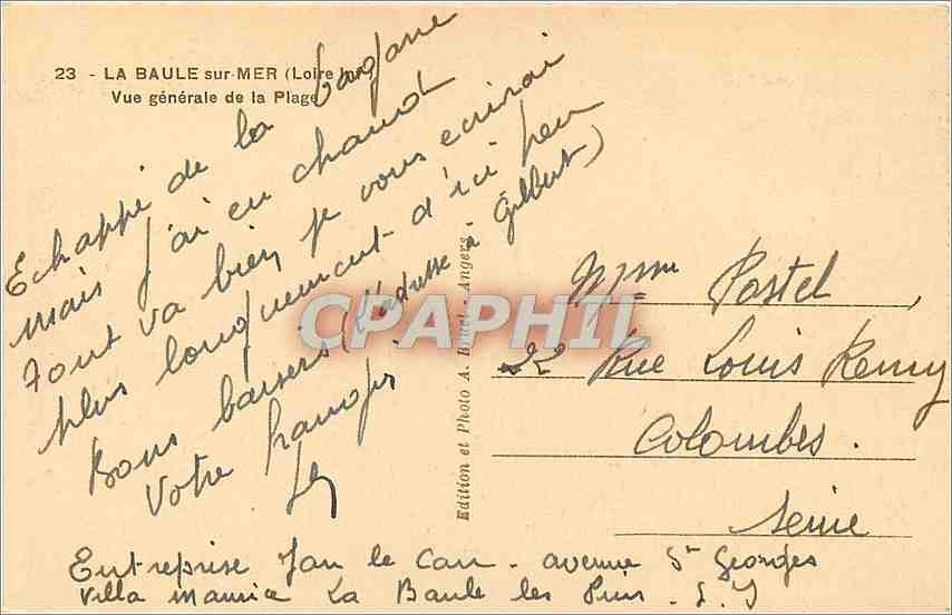 CPA LA BAULE sur MER — Rückseite