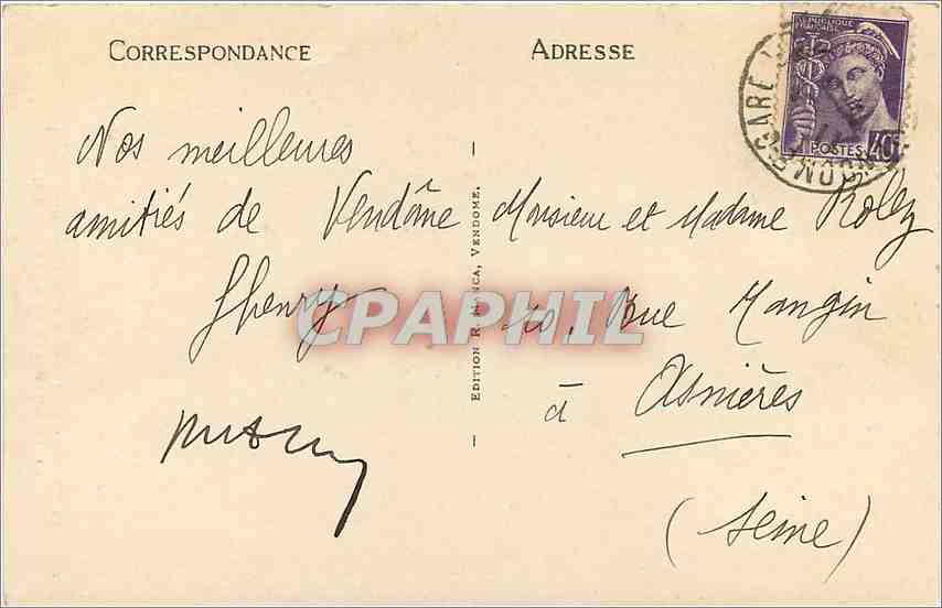 CPA VENDOME - ANCIENNE PORTE DE LA CHAPELLE DU LYCEE — Rückseite