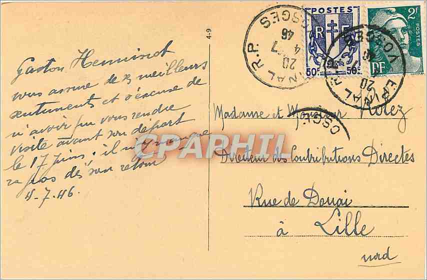 CPA PLOMBIERES-les-BAINS La buvette — Verso