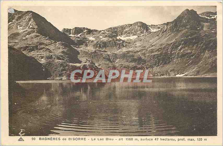 Bagnères-de-Bigorre - Le Lac Bleu — altitude 1968 m, surface 47 hectares — éditeur anonyme, n° 90