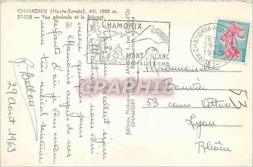 CPA CHAMONIX — Verso
