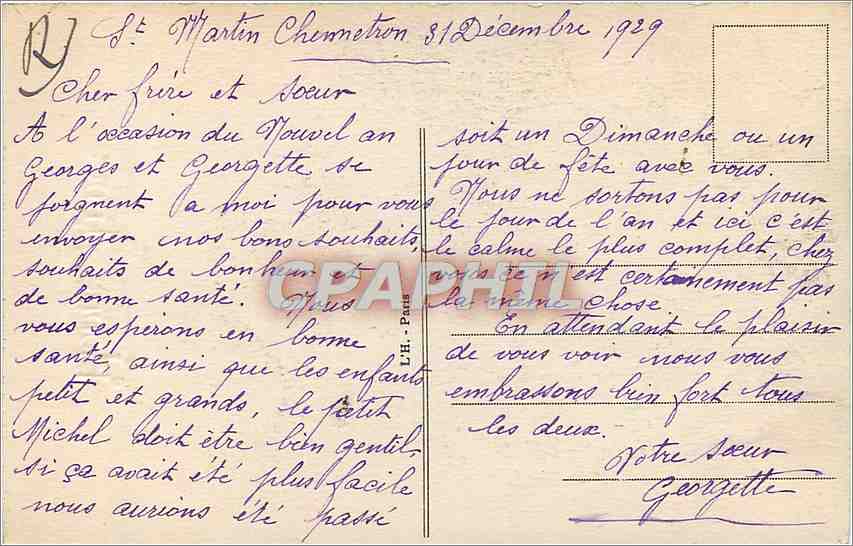 CPA Bonne Annee — Verso