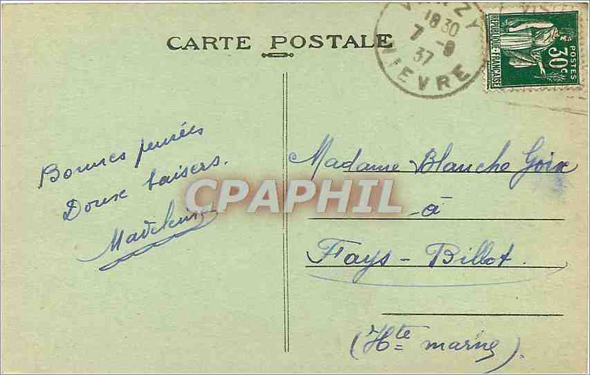 CPA Le Morvan Illustre La Pierre de Beffeny — Rückseite