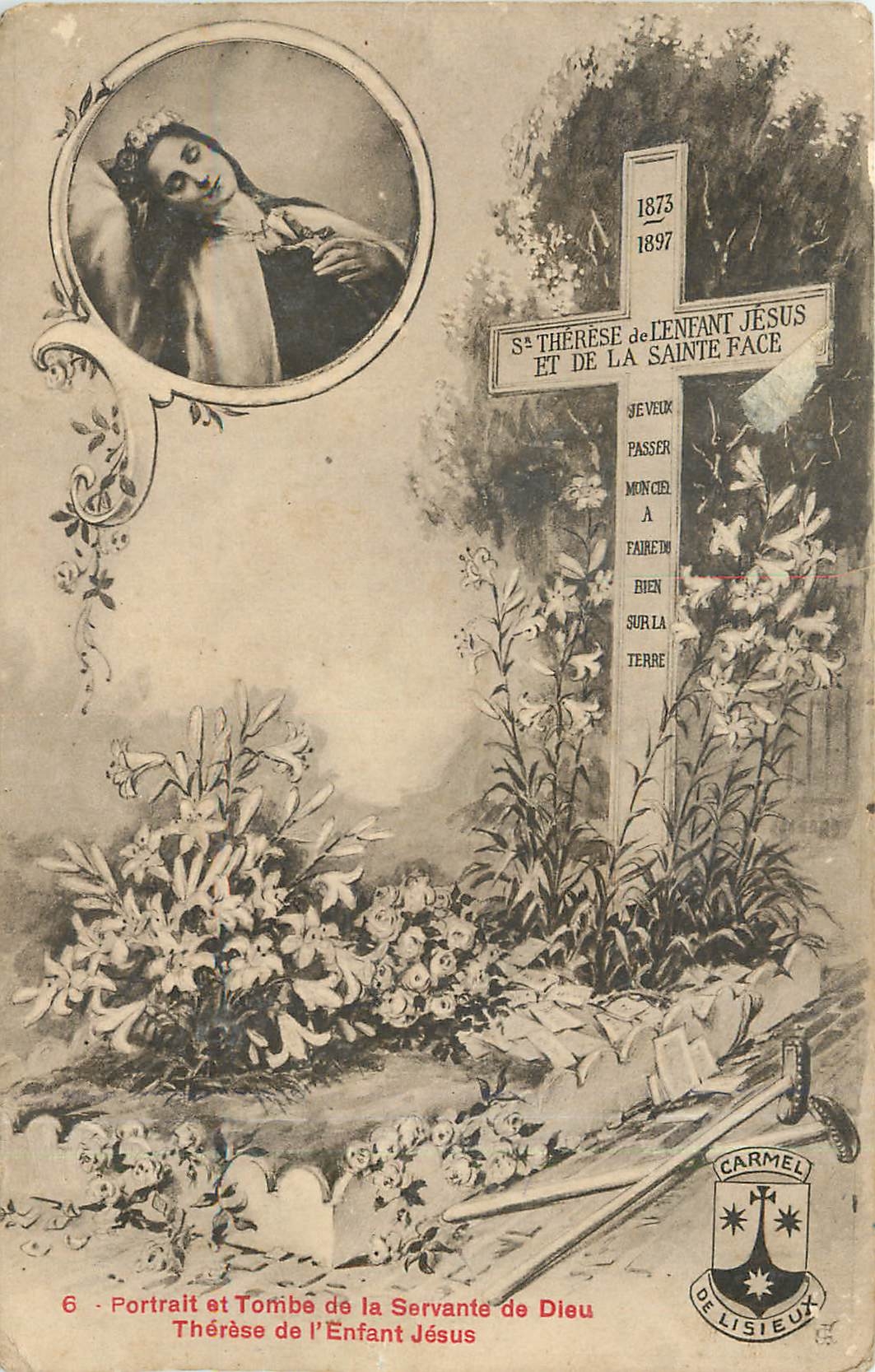 CPA Portrait et Tombe de Therese de l'Enfant Jesus