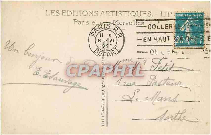 CPA PARIS LE DOME des Invalides et les Jardins — Rückseite