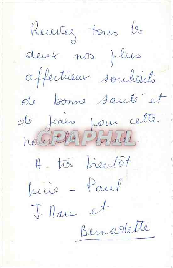 CPA Bonne Annee — Verso