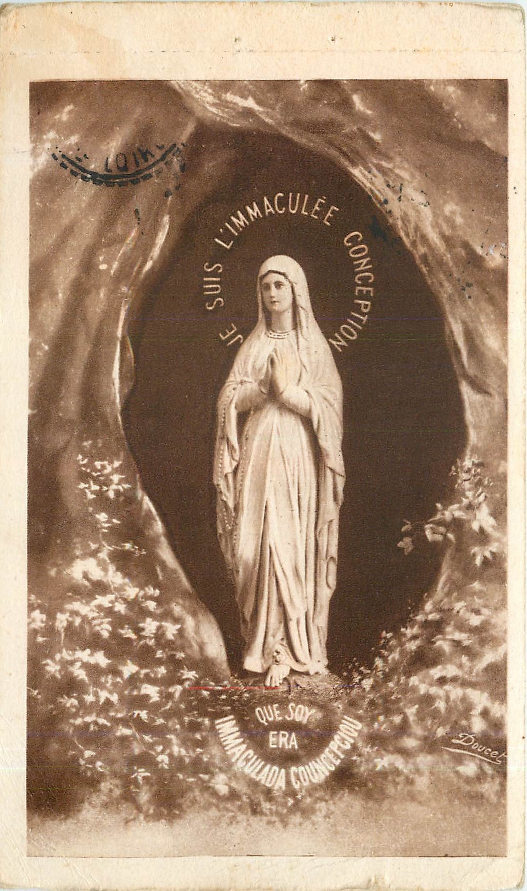 CPA LOURDES La Vierge de la Grotte