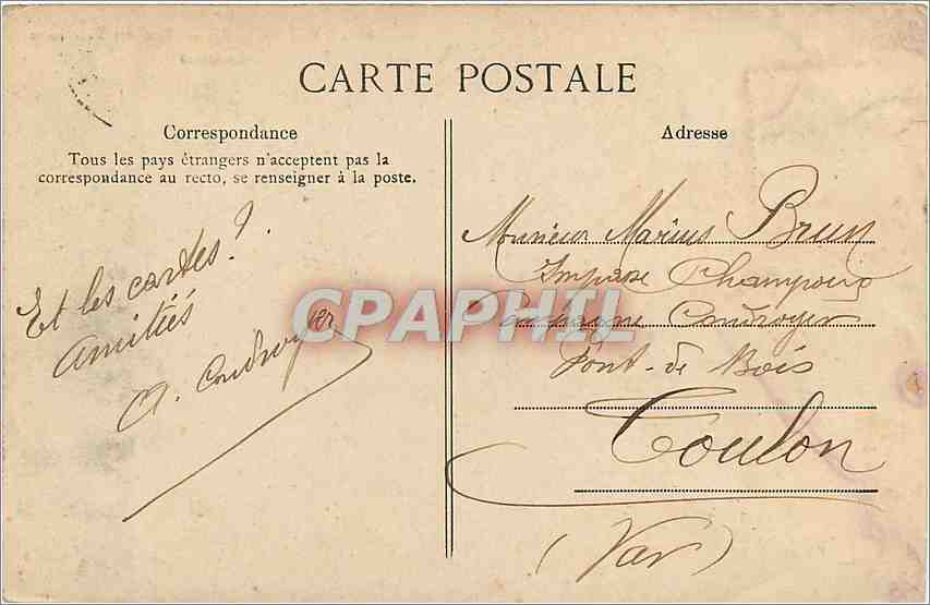 CPA VERSAILLES Le Senat Rue des Reservoirs — Rückseite