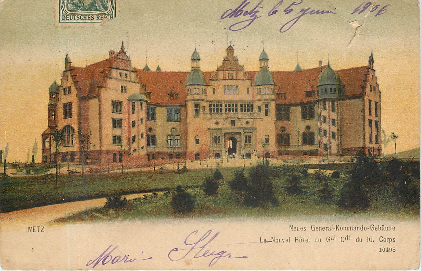 Metz — Le Nouvel Hôtel du Général Commando du 16e Corps — Verlag K. u. P. Guillaume, Metz