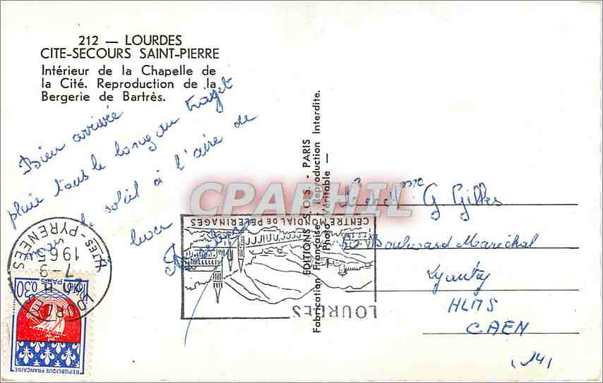 Intérieur de la Chapelle de la Cité — Bergeries de Bartrès — Éditions Françaises de Pèlerinages — Rückseite