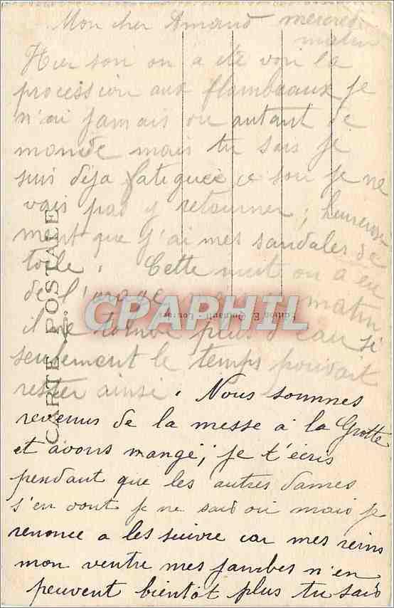 CPA LOURDES - Maison Paternelle de Sainte-Bernadette — Verso