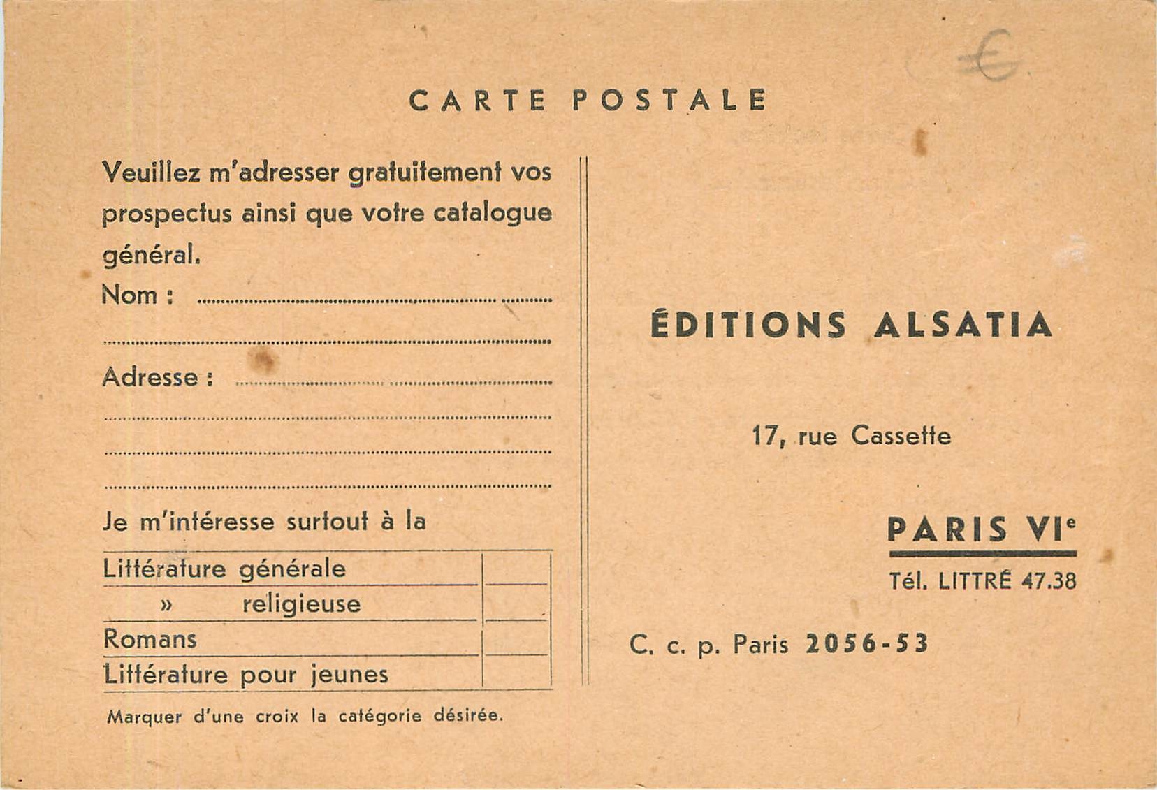 CPA EDITIONS ALSATIA Rue Cassette Paris 6eme