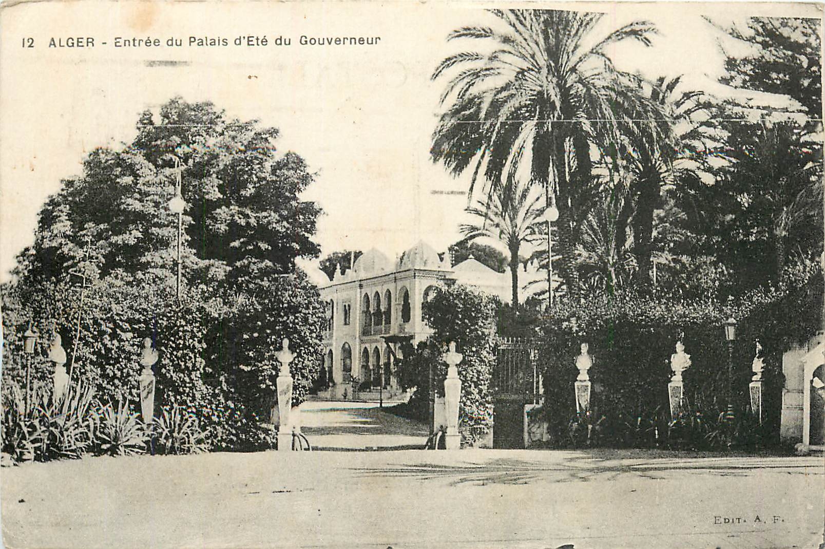 CPA ALGER - Entrée du Palais d'été du Gouverneur