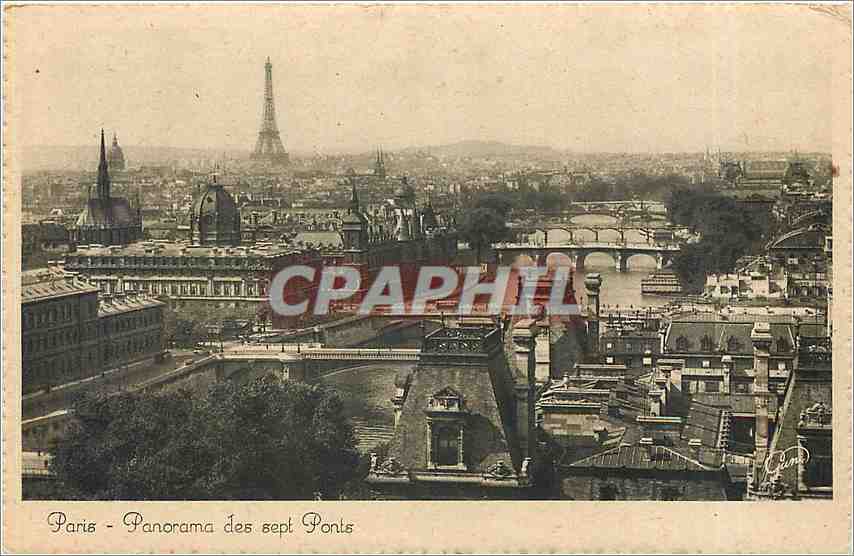 CPA PARIS Panorama des sept Ponts