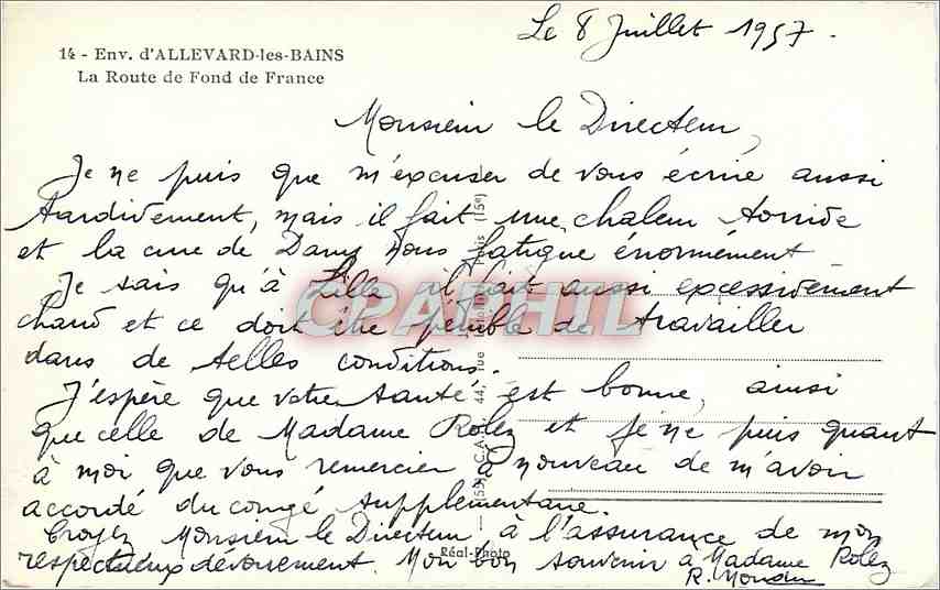 La Route de Fond de France — Allevard-les-Bains — Cap — Rückseite