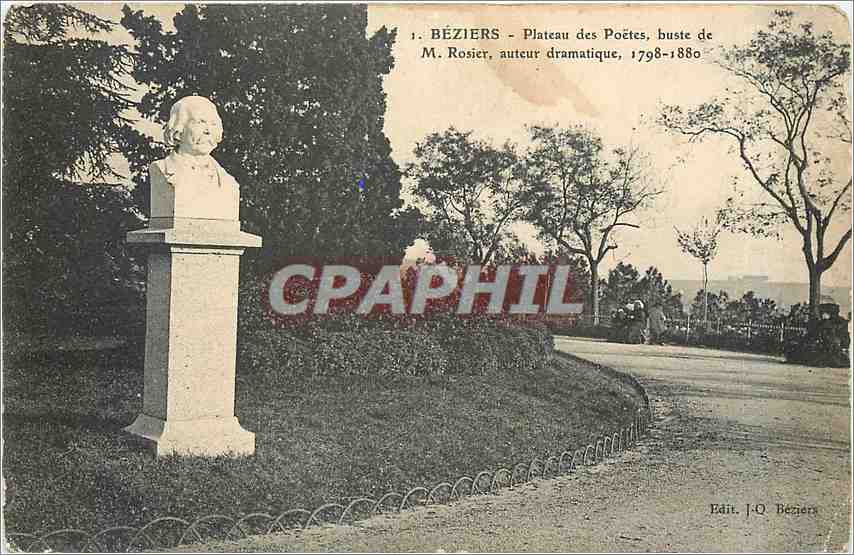 CPA BEZIER - Plateaux des Poëtes  buste de M. Rosier