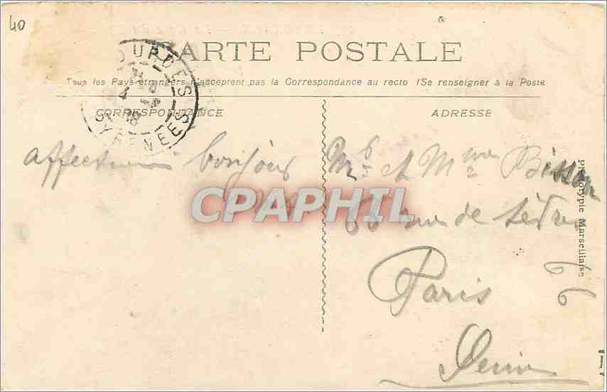 CPA BORDEAUX - La gare du Midi — Verso