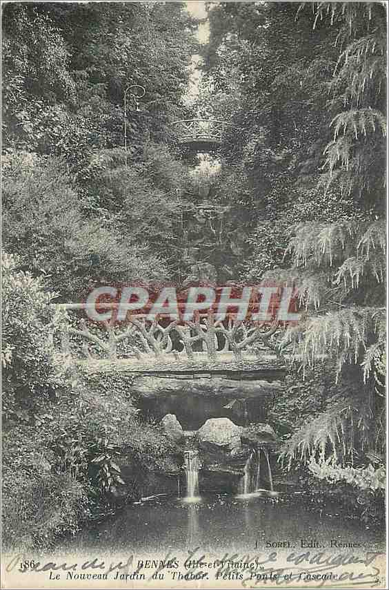 Bennes (Hte-et-Yonne) — Le Nouveau Jardin du Théâtre. Petits ponts et cascade — J. Dorel, Éditeur, Rennes
