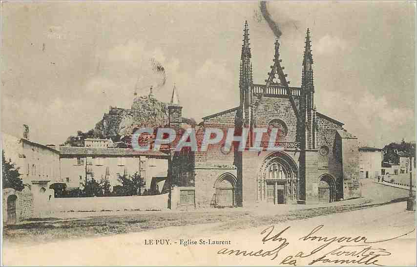 Le Puy - Église Saint-Laurent — vue de l'église et du château sur la colline