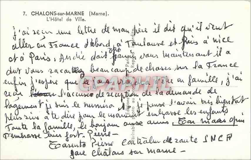 Châlons-sur-Marne — L'Hôtel de Ville et la place centrale — Éditions Paris Répertoire — Rückseite